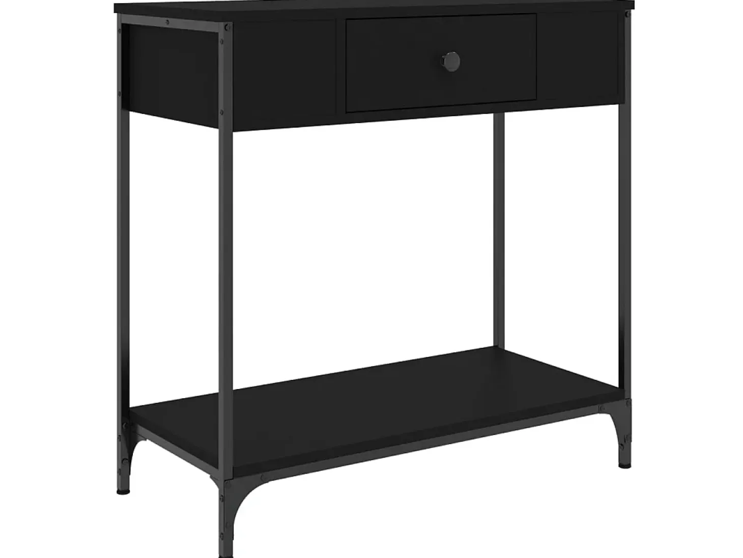 Mesa consola madera de ingeniería negro 75x34,5x75 cm ES564187