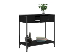 Mesa consola madera de ingeniería negro 75x34,5x75 cm ES564187