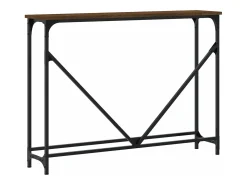 Mesa consola madera de ingeniería marrón roble 102x22,5x75 cm
