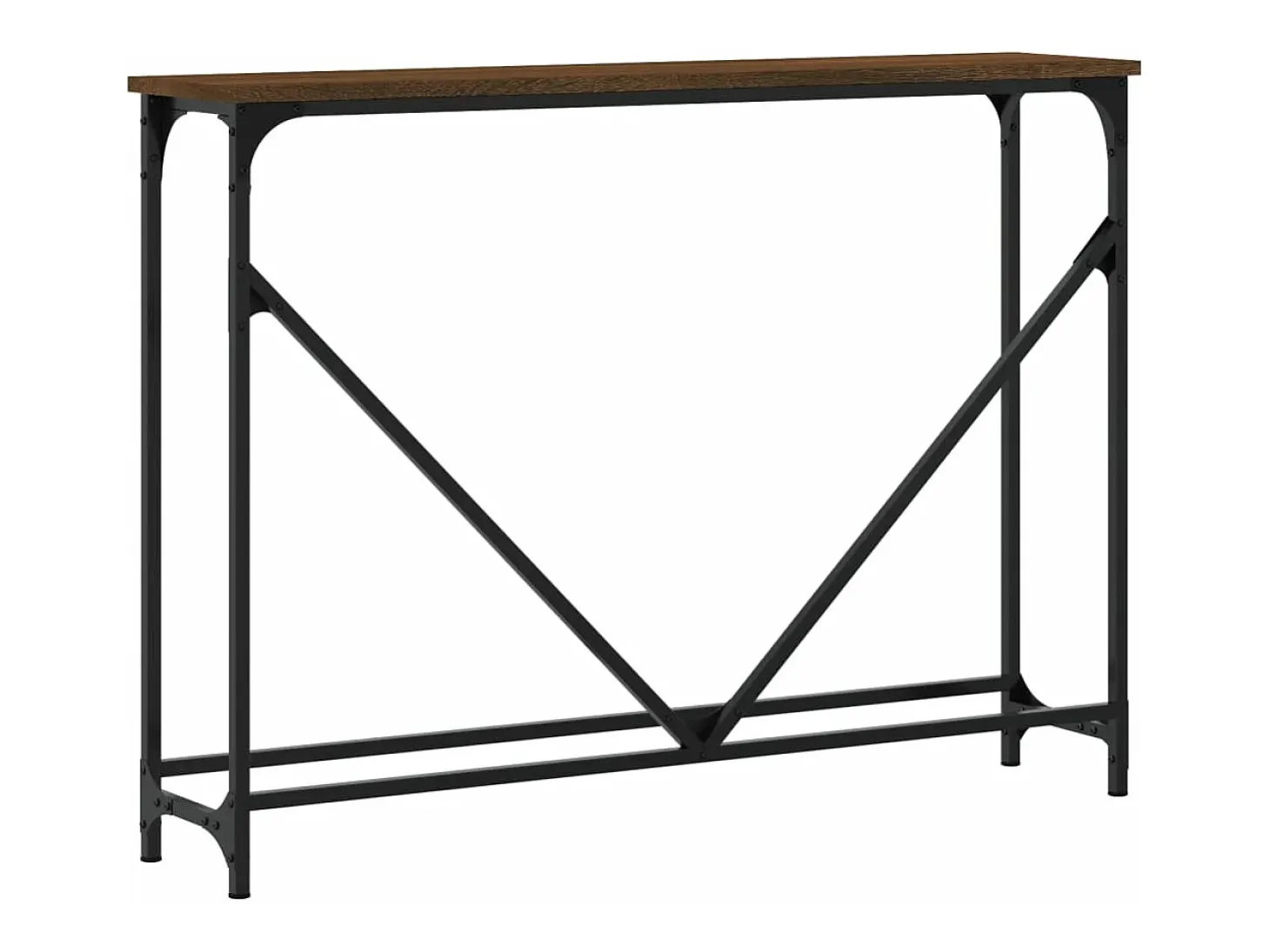 Mesa consola madera de ingeniería marrón roble 102x22,5x75 cm