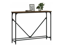 Mesa consola madera de ingeniería marrón roble 102x22,5x75 cm
