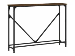 Mesa consola madera de ingeniería marrón roble 102x22,5x75 cm