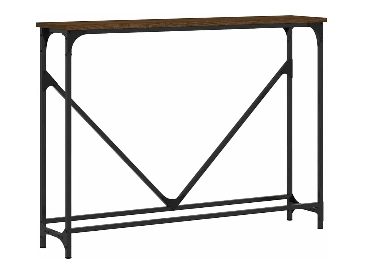 Mesa consola madera de ingeniería marrón roble 102x22,5x75 cm