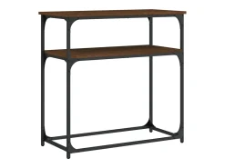 Mesa consola madera de ingeniería marrón roble 75x35,5x75 cm