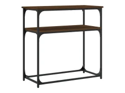 Mesa consola madera de ingeniería marrón roble 75x35,5x75 cm