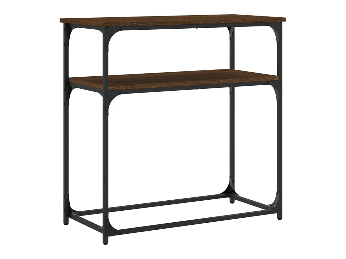 Mesa consola madera de ingeniería marrón roble 75x35,5x75 cm