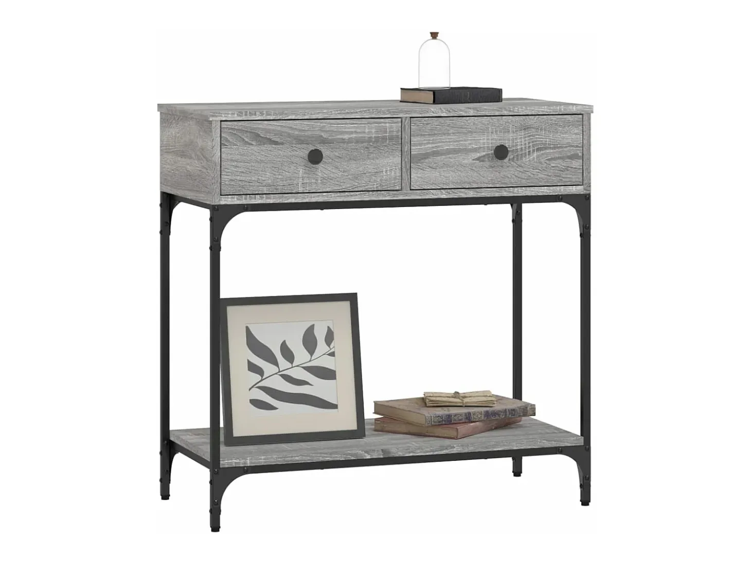 Mesa consola madera de ingeniería gris Sonoma 75x34,5x75 cm