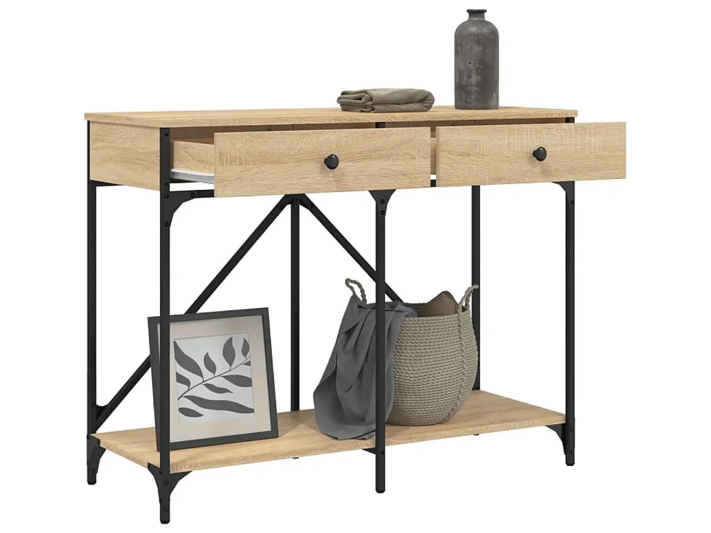 Mesa consola madera de ingeniería roble Sonoma 100x39x78,5 cm ES863098