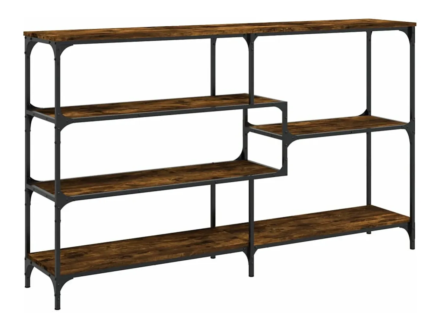 Mesa consola madera de ingeniería roble ahumado 160x32x95 cm