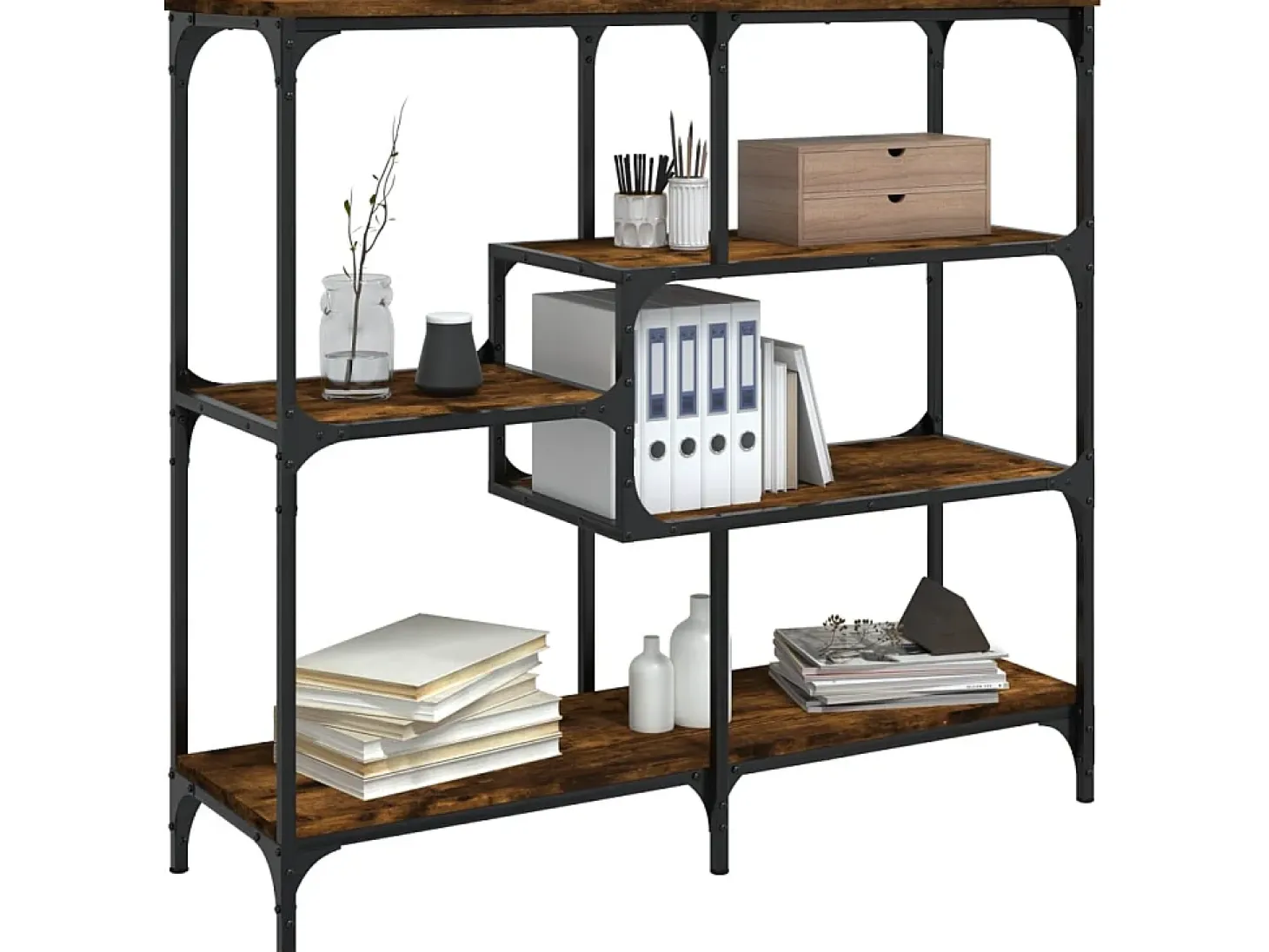 Mesa consola madera de ingeniería roble ahumado 103x32x95 cm ES667693