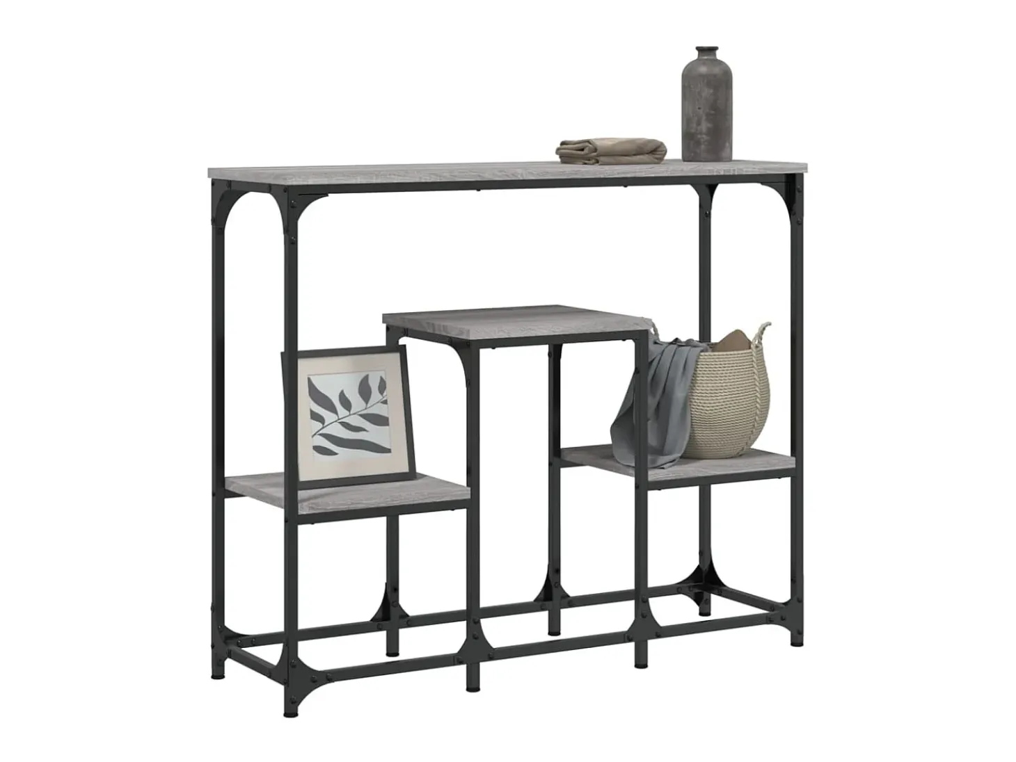 Mesa consola madera de ingeniería gris Sonoma 89,5x28x76 cm ES964172