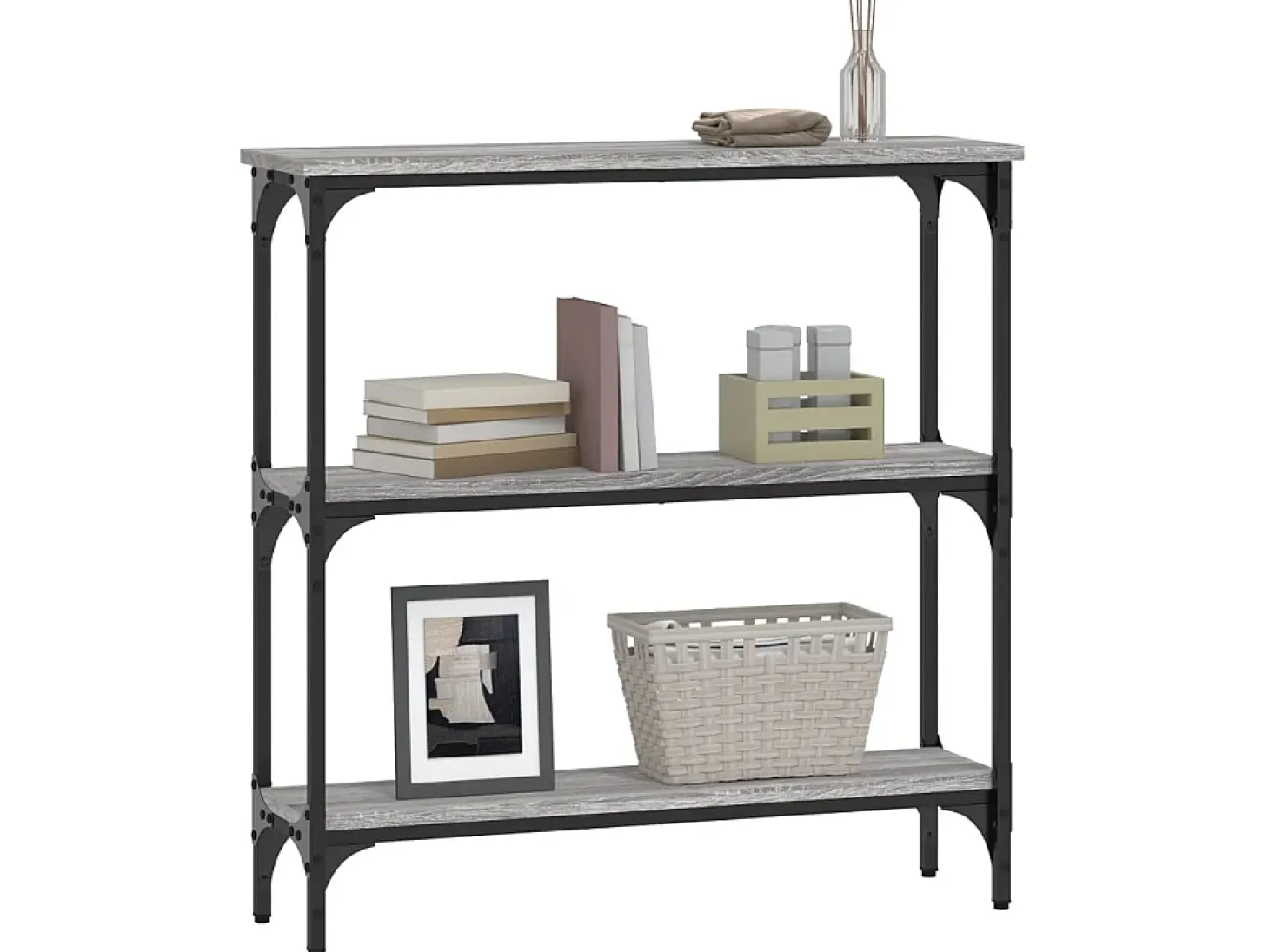 Mesa consola madera de ingeniería gris Sonoma 75x22,5x75 cm ES315750