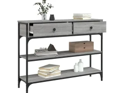 Mesa consola madera de ingeniería gris Sonoma 100x25x75 cm ES739191