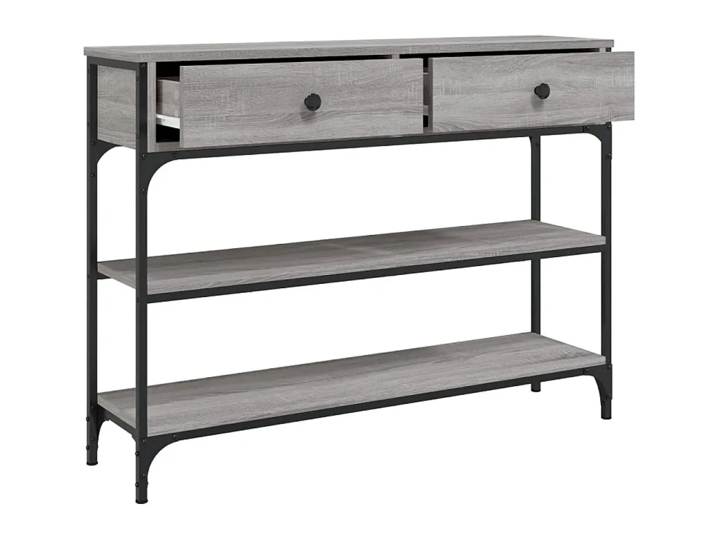Mesa consola madera de ingeniería gris Sonoma 100x25x75 cm ES739191