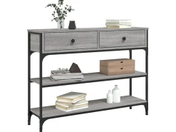 Mesa consola madera de ingeniería gris Sonoma 100x25x75 cm ES739191