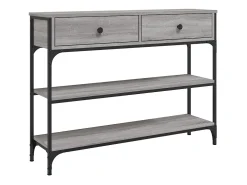 Mesa consola madera de ingeniería gris Sonoma 100x25x75 cm ES739191