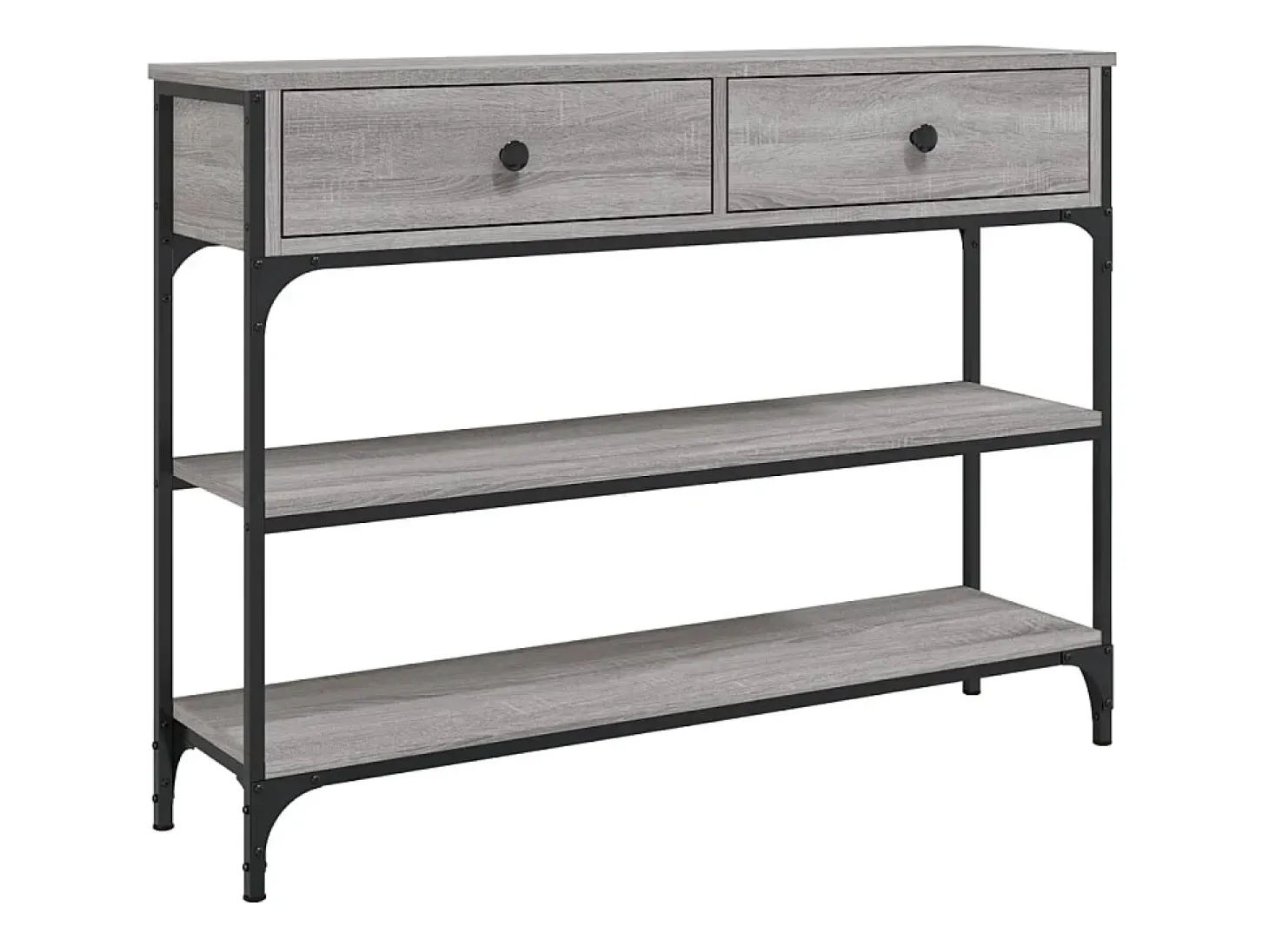 Mesa consola madera de ingeniería gris Sonoma 100x25x75 cm ES739191
