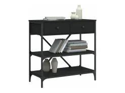 Mesa consola madera de ingeniería negro 75x34,5x75 cm