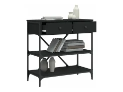 Mesa consola madera de ingeniería negro 75x34,5x75 cm