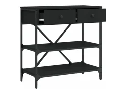 Mesa consola madera de ingeniería negro 75x34,5x75 cm