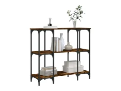Mesa consola madera de ingeniería roble ahumado 102x35x90 cm