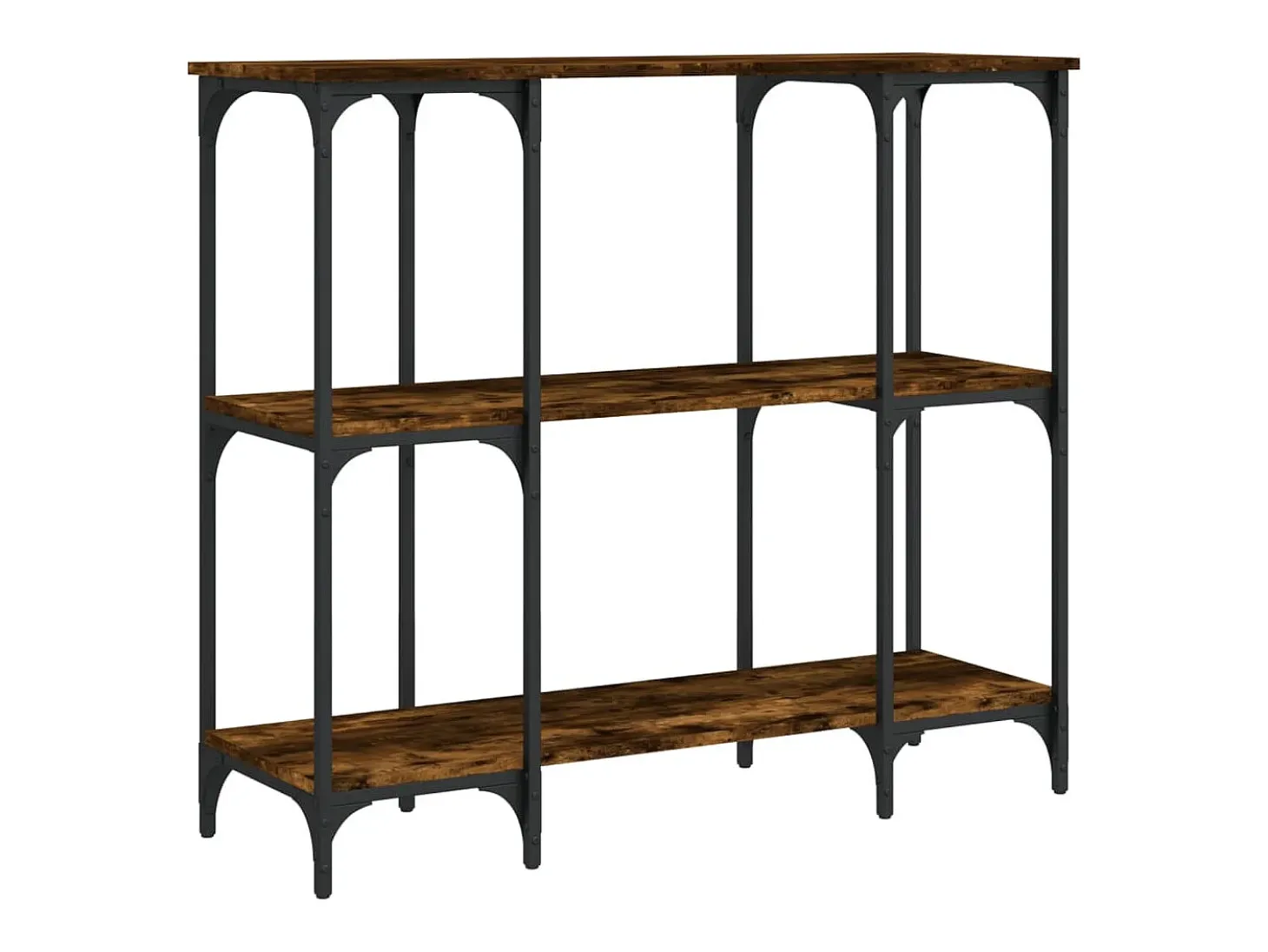 Mesa consola madera de ingeniería roble ahumado 102x35x90 cm