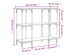 Mesa consola madera de ingeniería roble ahumado 102x35x90 cm
