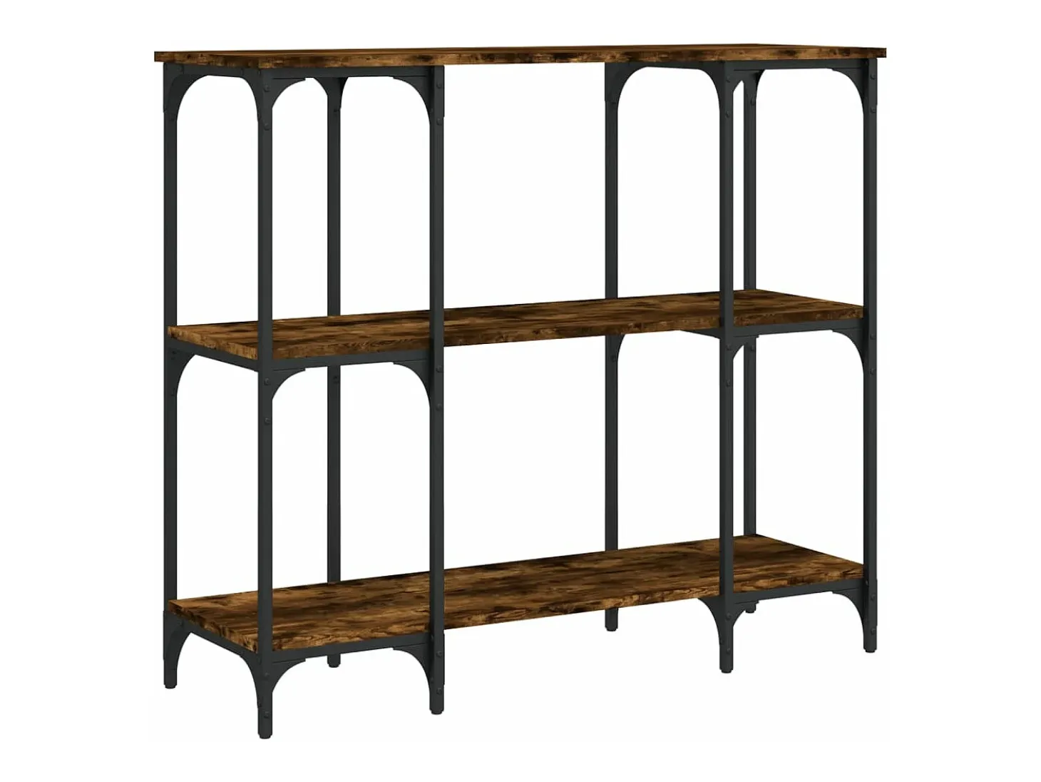 Mesa consola madera de ingeniería roble ahumado 102x35x90 cm