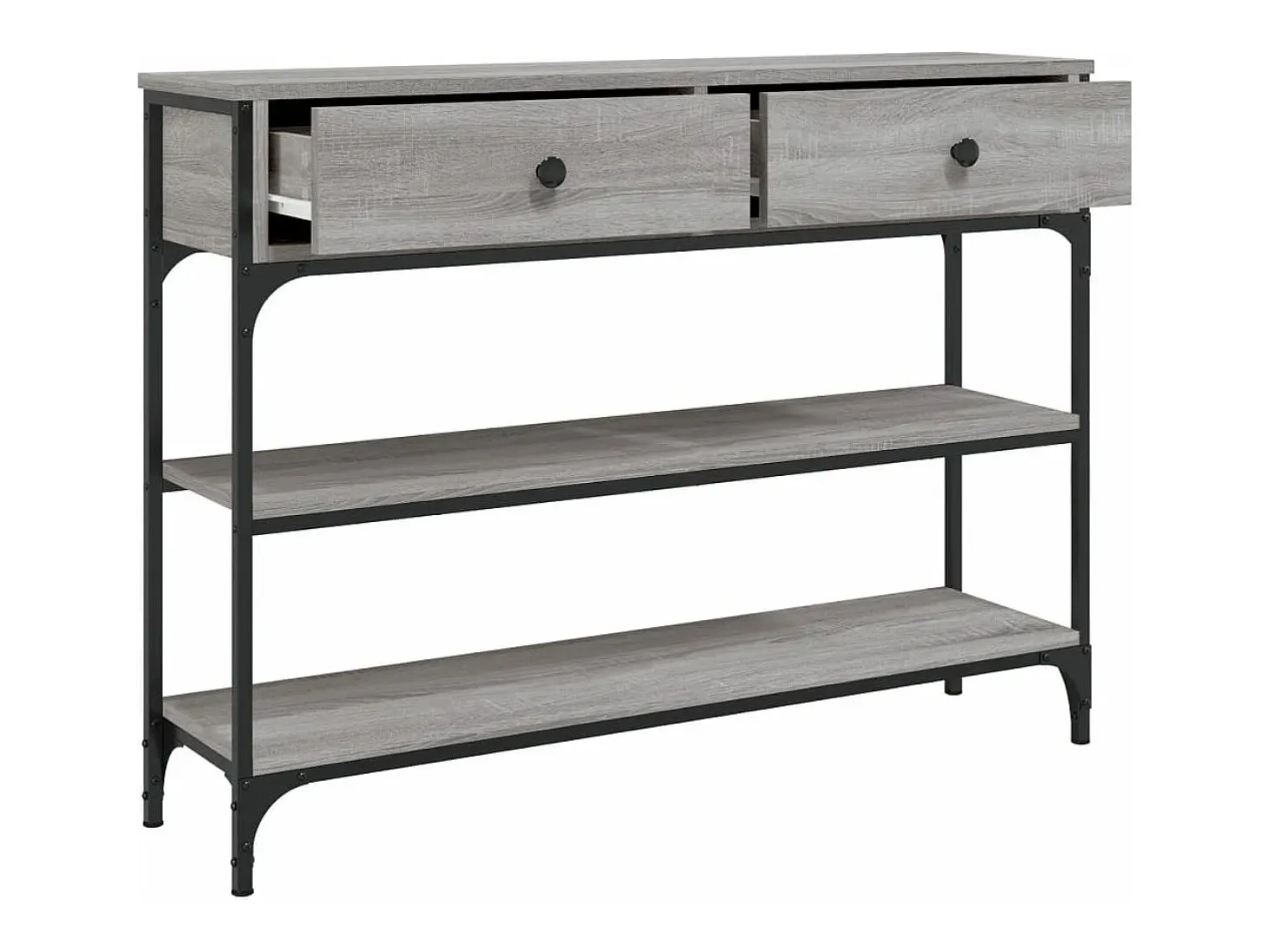 Mesa consola madera de ingeniería gris Sonoma 100x25x75 cm