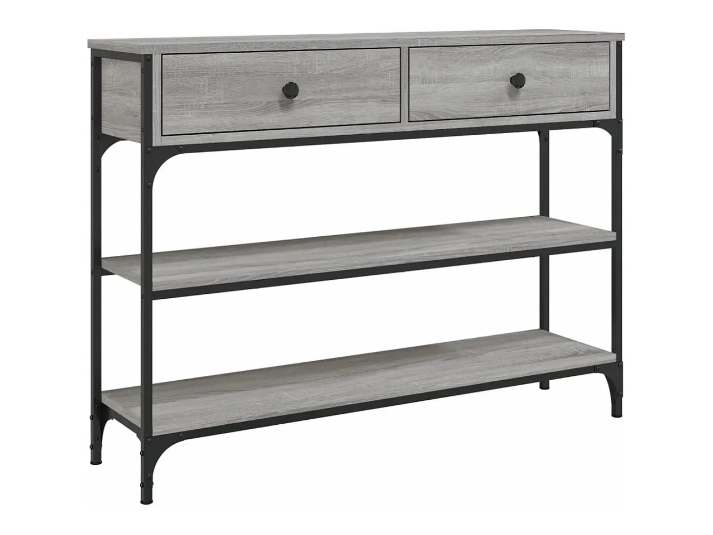 Mesa consola madera de ingeniería gris Sonoma 100x25x75 cm
