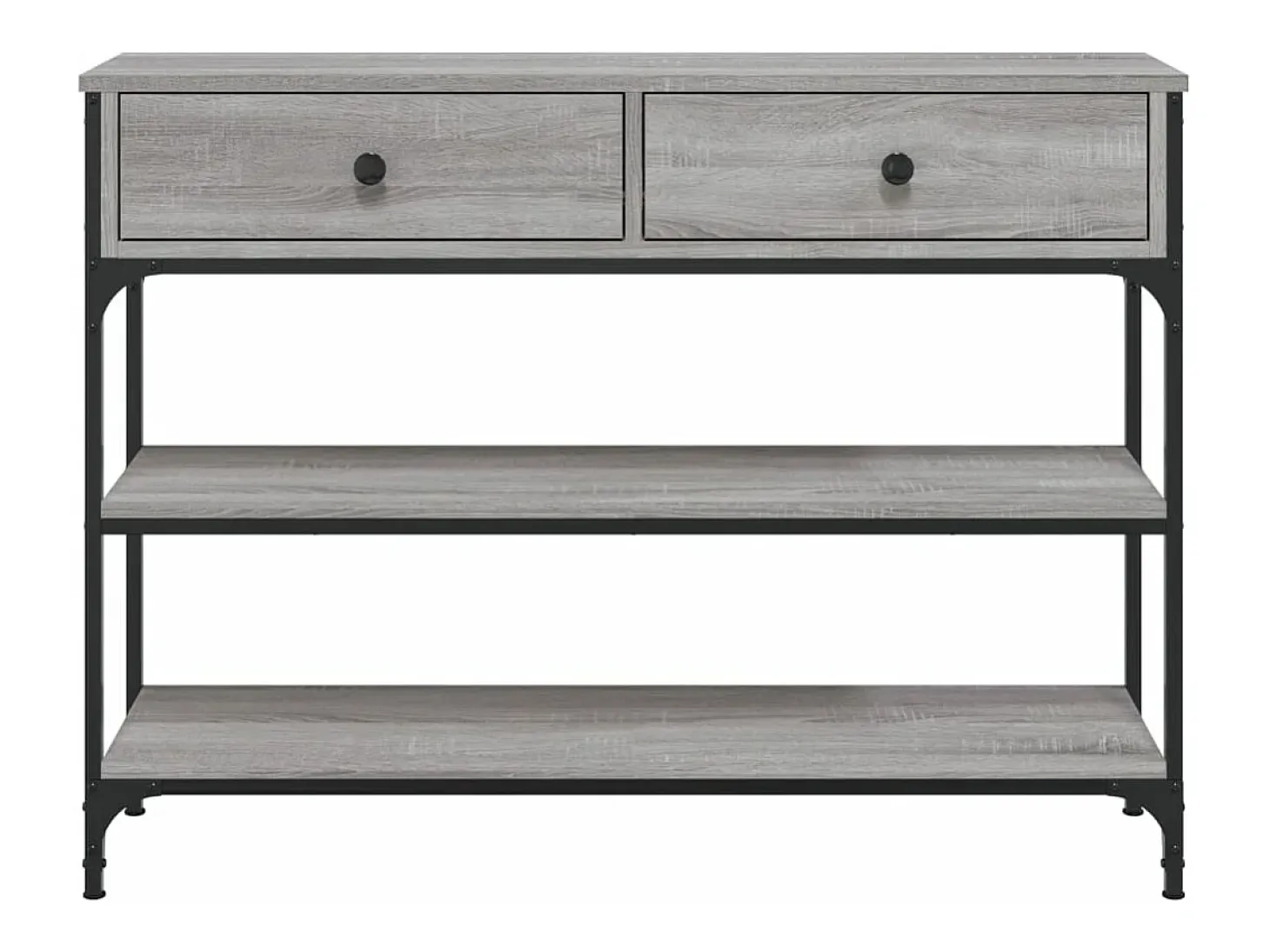 Mesa consola madera de ingeniería gris Sonoma 100x25x75 cm