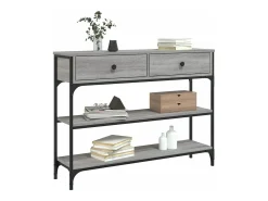 Mesa consola madera de ingeniería gris Sonoma 100x25x75 cm