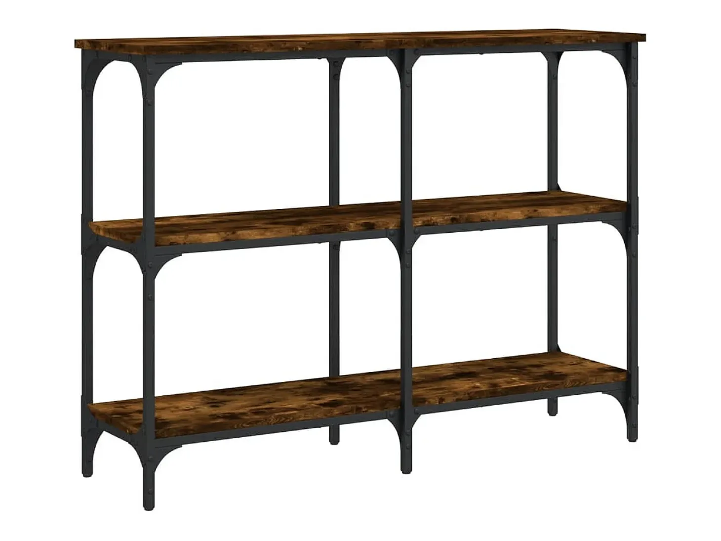 Mesa consola madera de ingeniería roble ahumado 100x29x75 cm