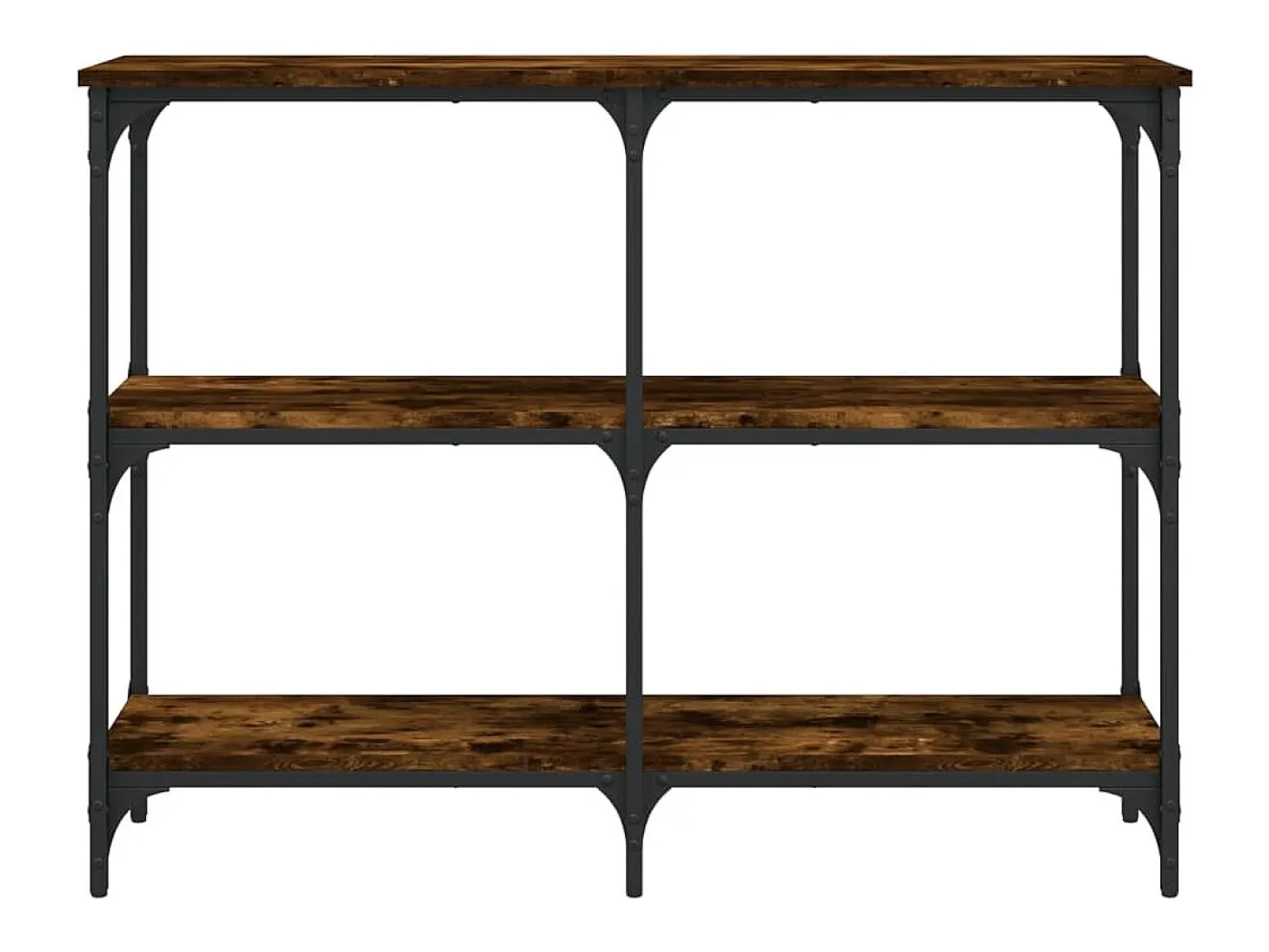 Mesa consola madera de ingeniería roble ahumado 100x29x75 cm