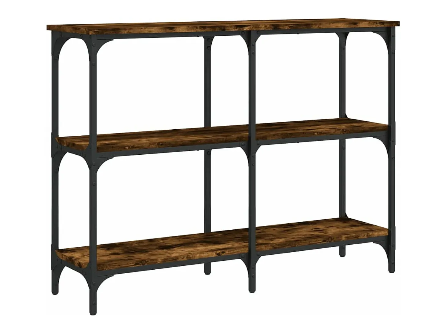 Mesa consola madera de ingeniería roble ahumado 100x29x75 cm