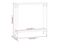 Mesa consola madera de ingeniería roble Sonoma 75x22,5x75 cm