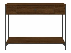 Mesa consola madera de ingeniería marrón roble 100x34,5x75 cm