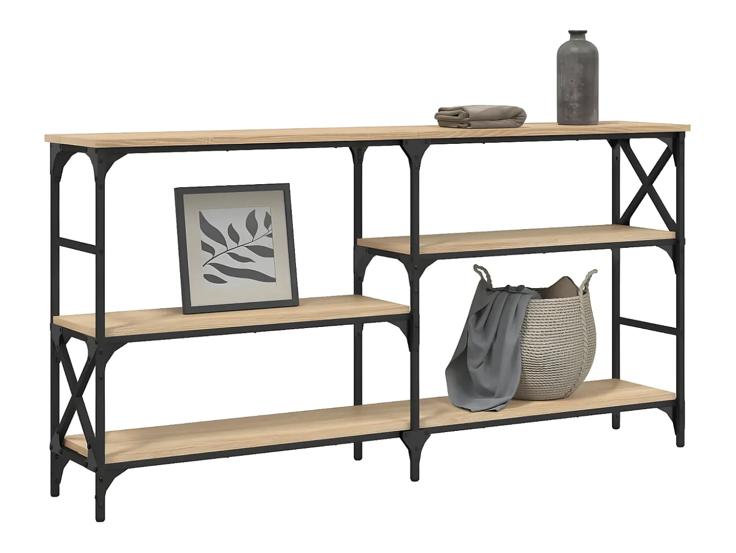 Mesa consola madera de ingeniería roble Sonoma 150x29x76,5 cm
