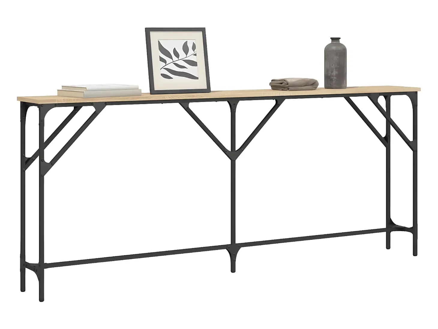 Mesa consola madera de ingeniería roble Sonoma 180x23x75 cm