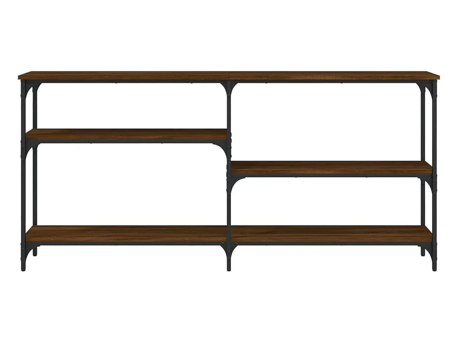 Mesa consola madera de ingeniería marrón roble 160x29x75 cm