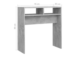 Mesa consola madera de ingeniería gris hormigón 78x30x80 cm
