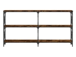 Mesa consola madera de ingeniería roble ahumado 156x28x80,5 cm