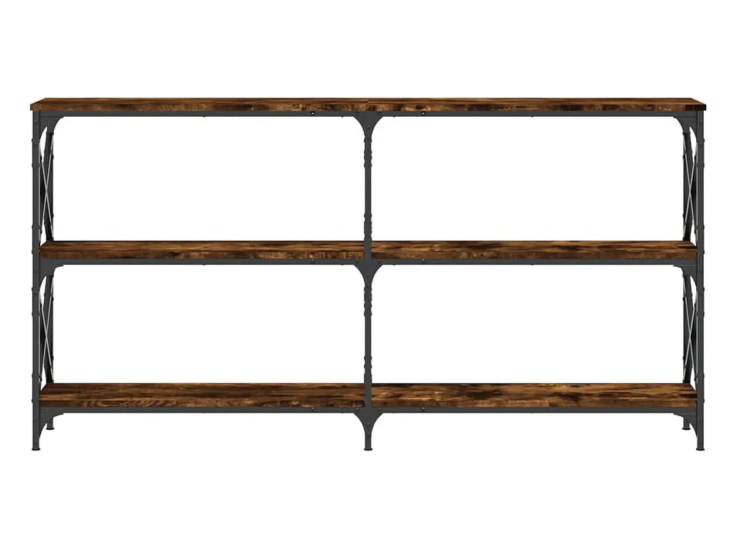 Mesa consola madera de ingeniería roble ahumado 156x28x80,5 cm