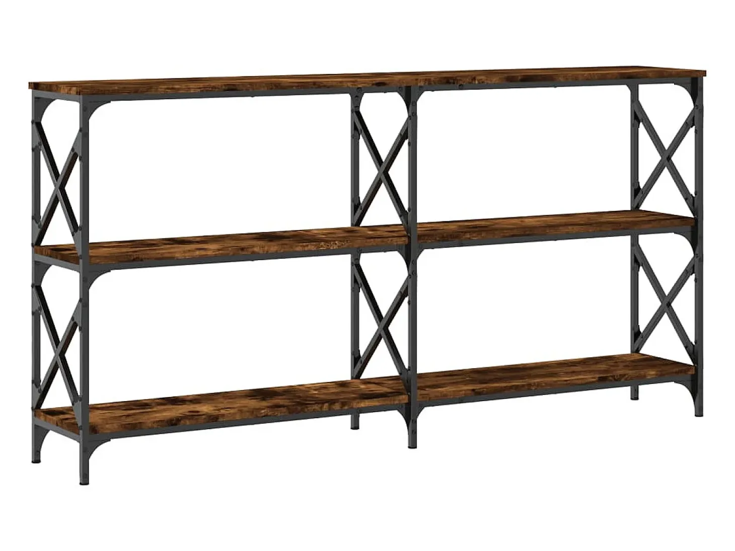 Mesa consola madera de ingeniería roble ahumado 156x28x80,5 cm