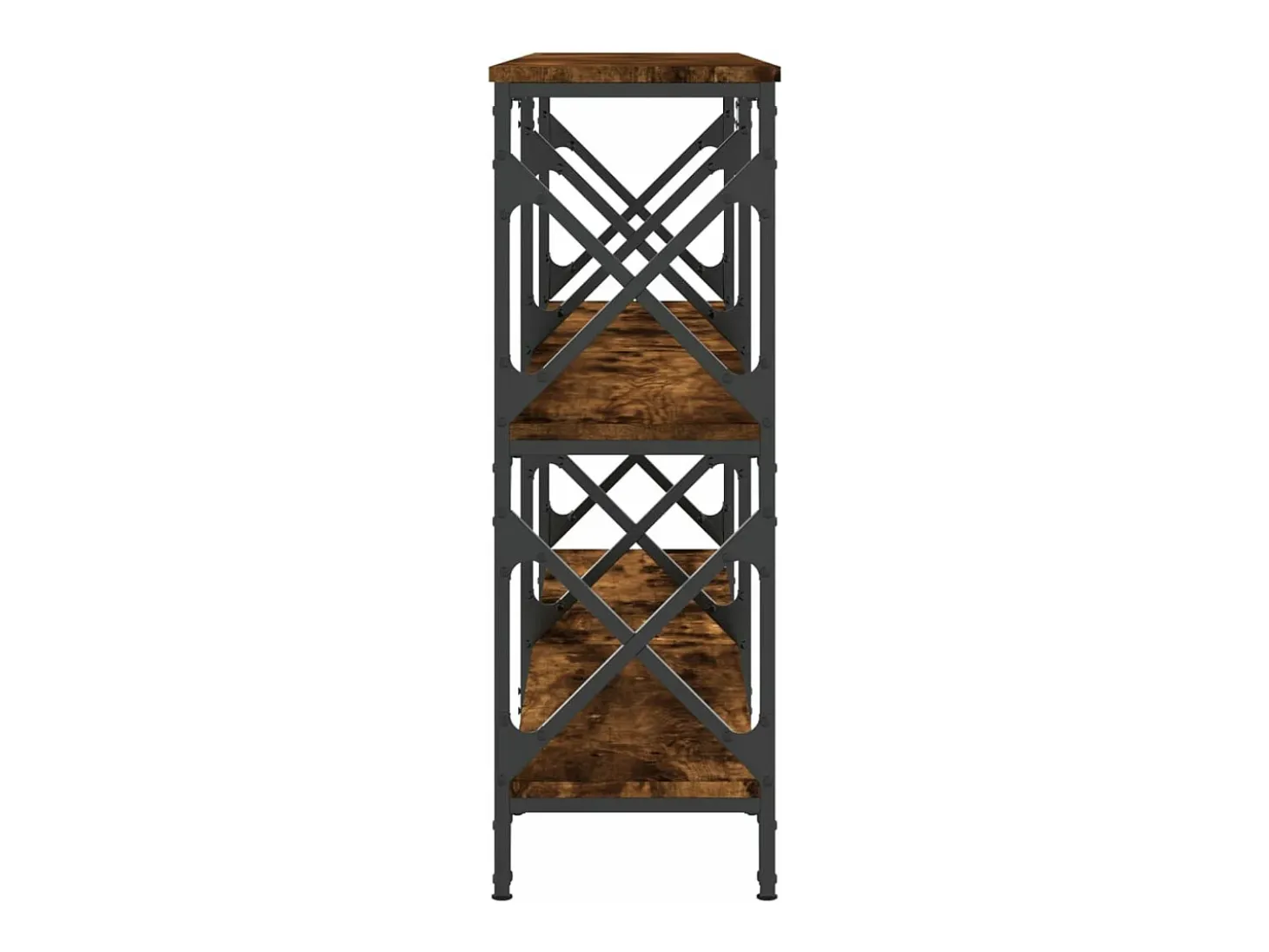 Mesa consola madera de ingeniería roble ahumado 156x28x80,5 cm