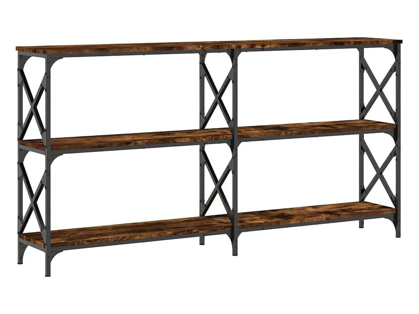 Mesa consola madera de ingeniería roble ahumado 156x28x80,5 cm