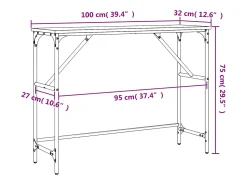 Mesa consola madera de ingeniería gris Sonoma 100x32x75 cm