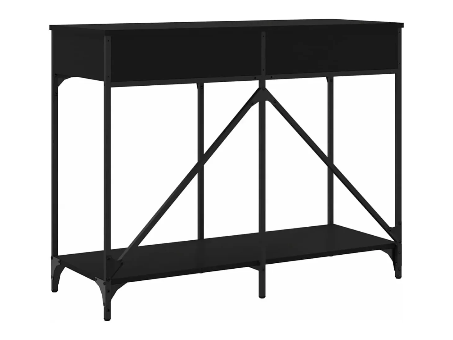 Mesa consola madera de ingeniería negra 100x39x78,5 cm