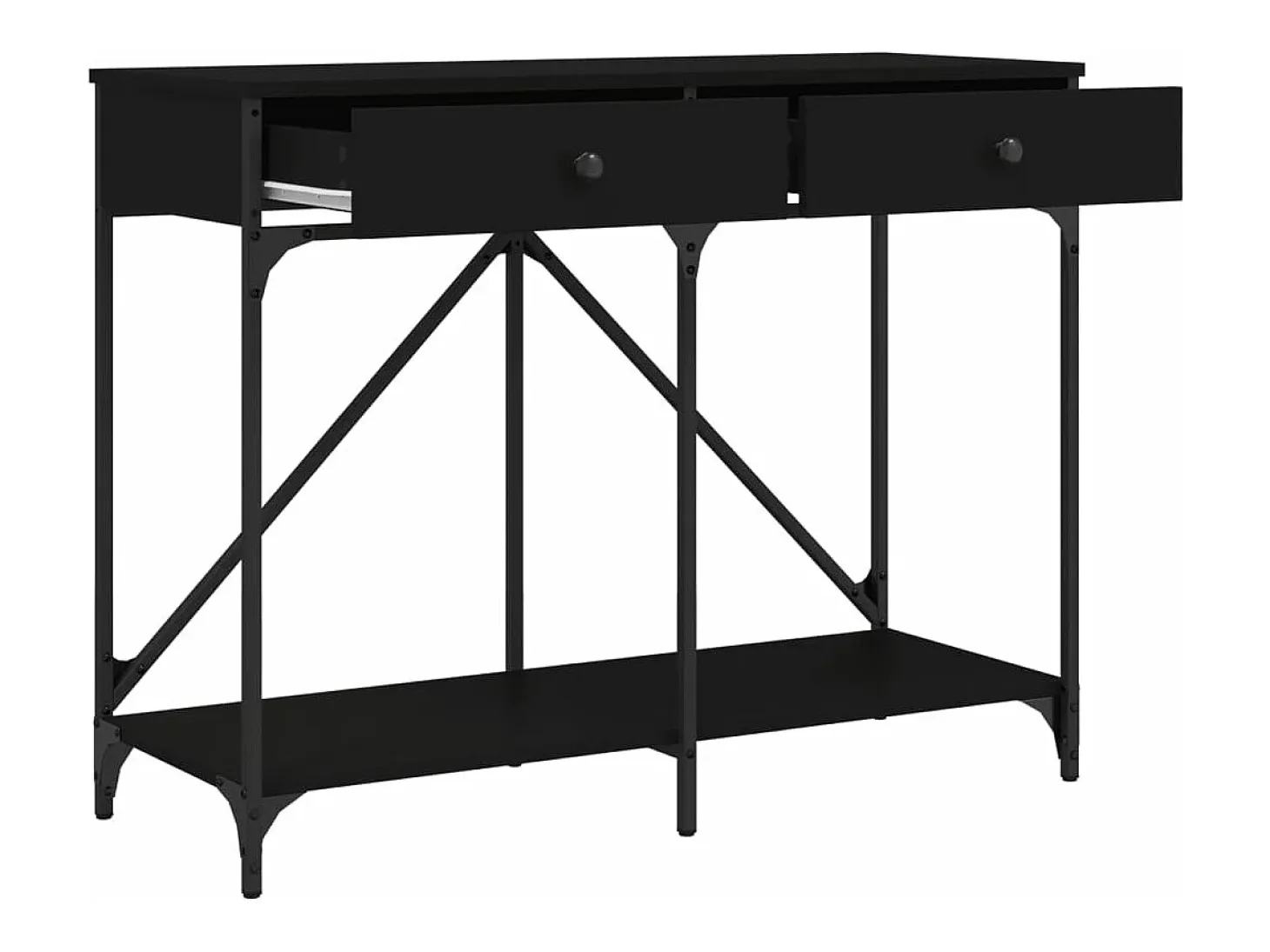 Mesa consola madera de ingeniería negra 100x39x78,5 cm