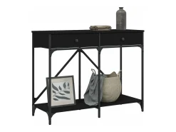 Mesa consola madera de ingeniería negra 100x39x78,5 cm